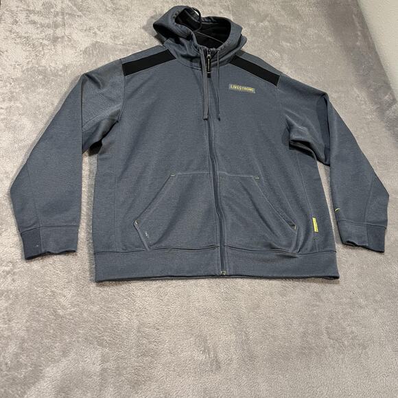 Nike Livestrong Hoodie Jacket Mens Large Gray Therma Fit Full Zip Athletic - Picture 1 of 9